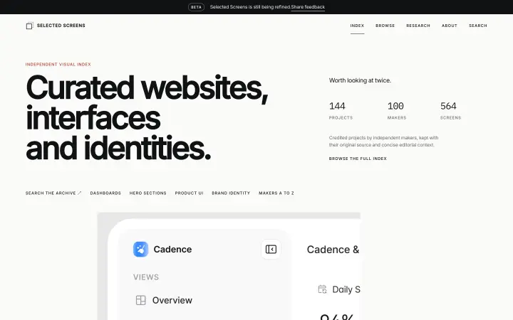 Selected Screens