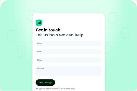 WalletJump Studio preview of Contact Form Placement