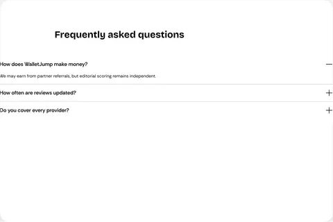 WalletJump Studio preview of Faq Accordion Placement