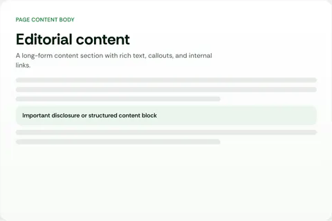 WalletJump Studio preview of Page Content Placement