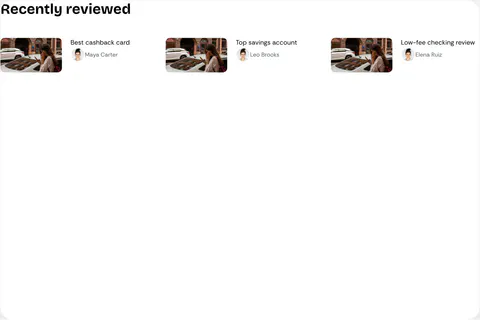 WalletJump Studio preview of Recently Reviewed Placement
