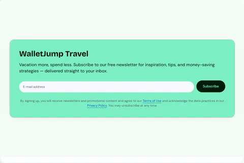 WalletJump Studio preview of Email Capture Block · Card