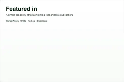 WalletJump Studio preview of Social Proof Block · Featured In