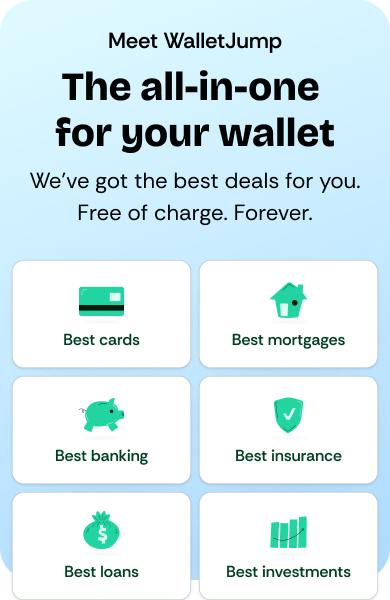 Mobile Figma artboard of the WalletJump Navigation Hero with six category cards